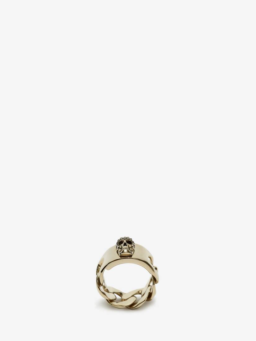 Anillos Alexander McQueen Chain Skull Mujer - Dorados - Mexico 091-JMDXWC